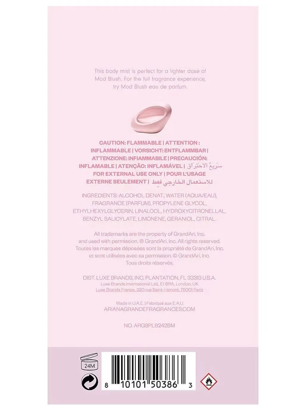 Ariana Grande Body Mist Blush